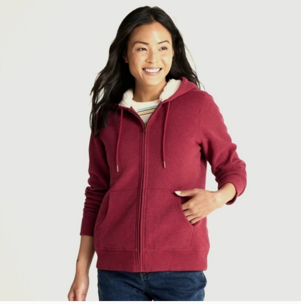 LL bean sherpa lined hooded sweat shirt